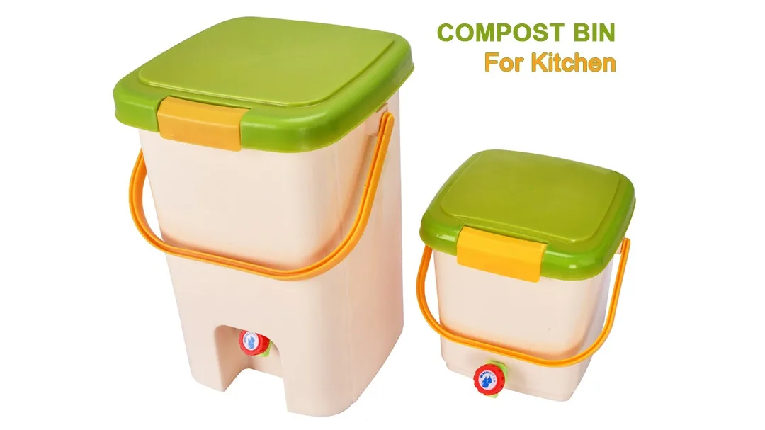 Vertak 8l Capacity Plastic Compost Bin Kitchen Rectangular Shape Indoor