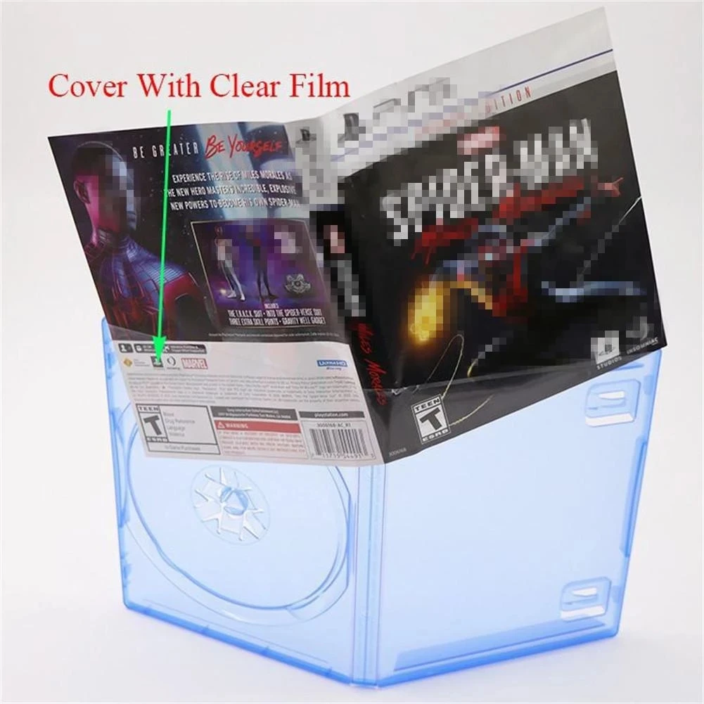 Ps5 & Ps4 Game Disk Storage Box - Transparent Blue Carrying Case