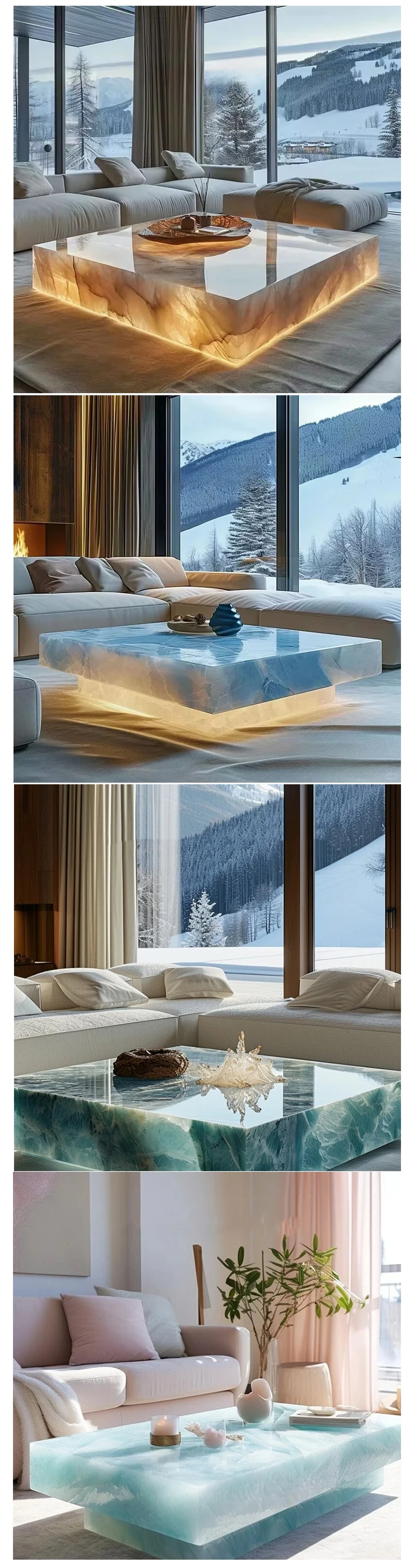 product modern green onyx jade glowing marble coffee table translucent stone for living room-10