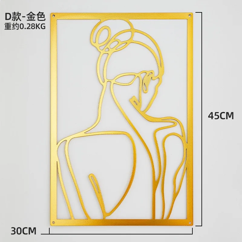 Metal Minimalist Abstract Woman Wall Art Line Drawing Wall Art Decor ...