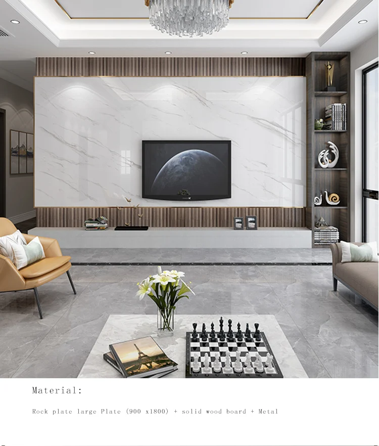 Modern Minimalist Living Room Tv Background Wall Tile Ceramic Stone