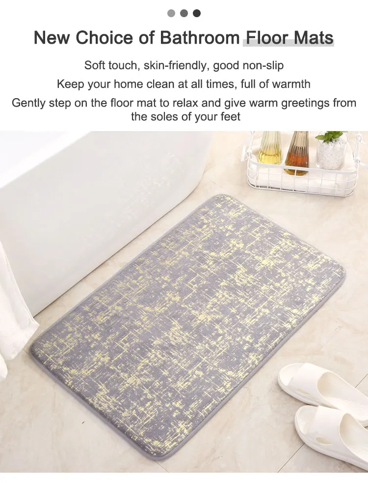  Morden anti-slip bath mats 100% Polyester PVC Bottom Memory Foam bathroom mat super absorber supplier