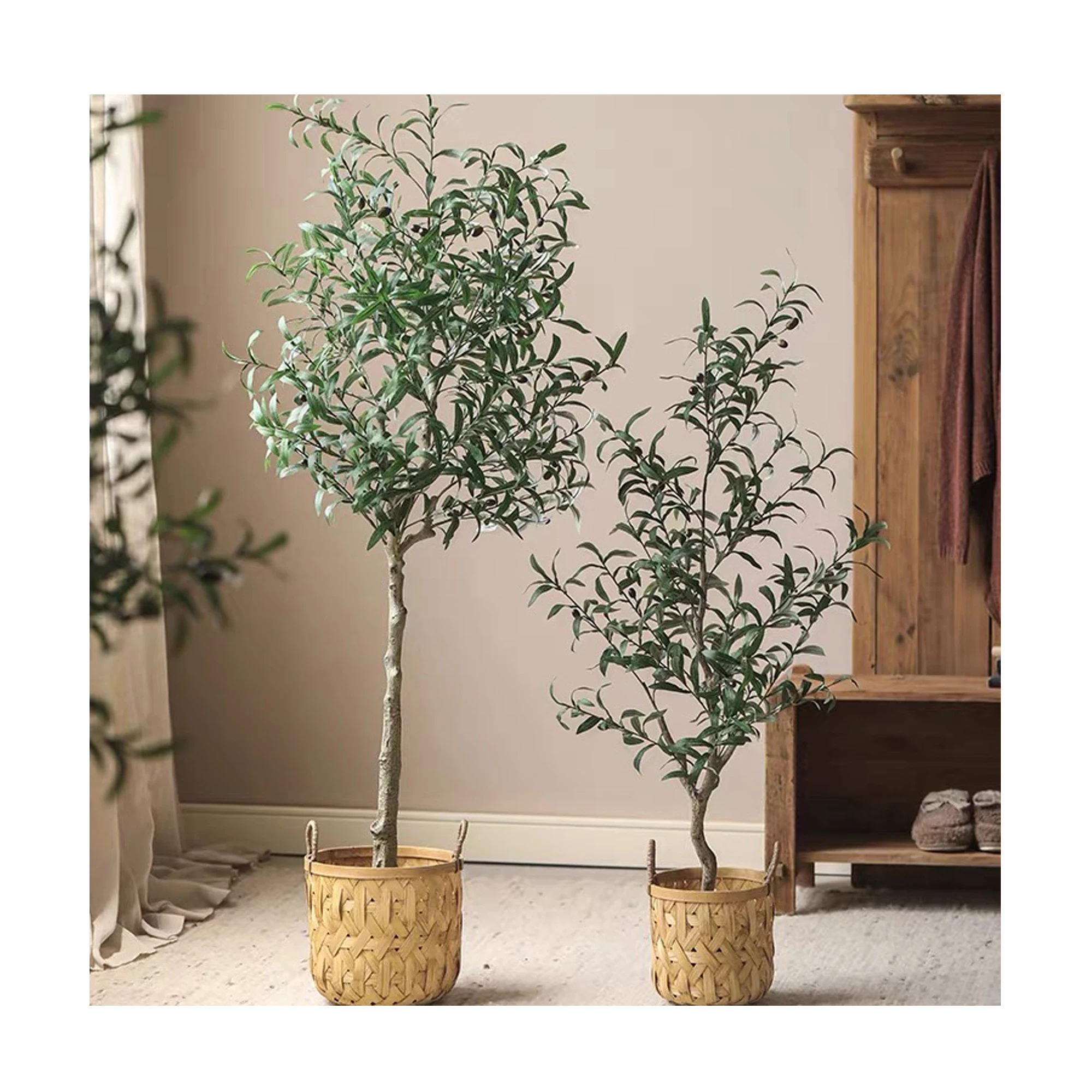 Knstlicher Olivenbaum 200cm mit Topf fr Wohn- und Brozwecke