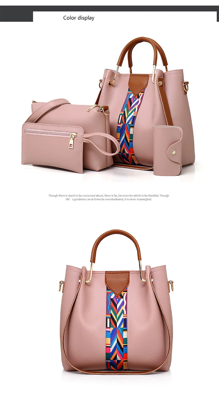 Westal Large Capacity Ladies Handbags Sets Pu Leather Shoulder Bag