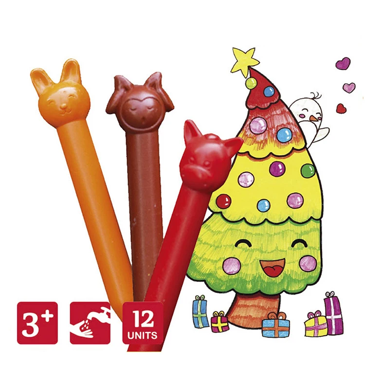 12 шт. милые шелковые мелки в форме животных для детей