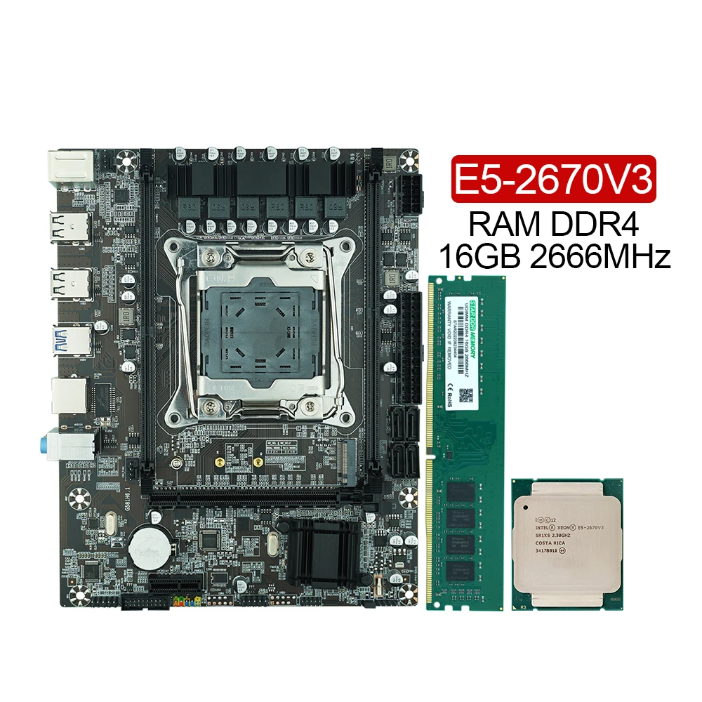 XEON E5 2690V3 + ASUS X99-A + メモリー　セット 2023 X99 Motherboard with Intel Xeon E5 2670 V3 CPU Kit