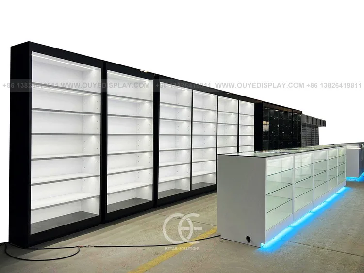 Customized Modern Style Middle of Smoke Shop Smoke Shop Display Racks ...