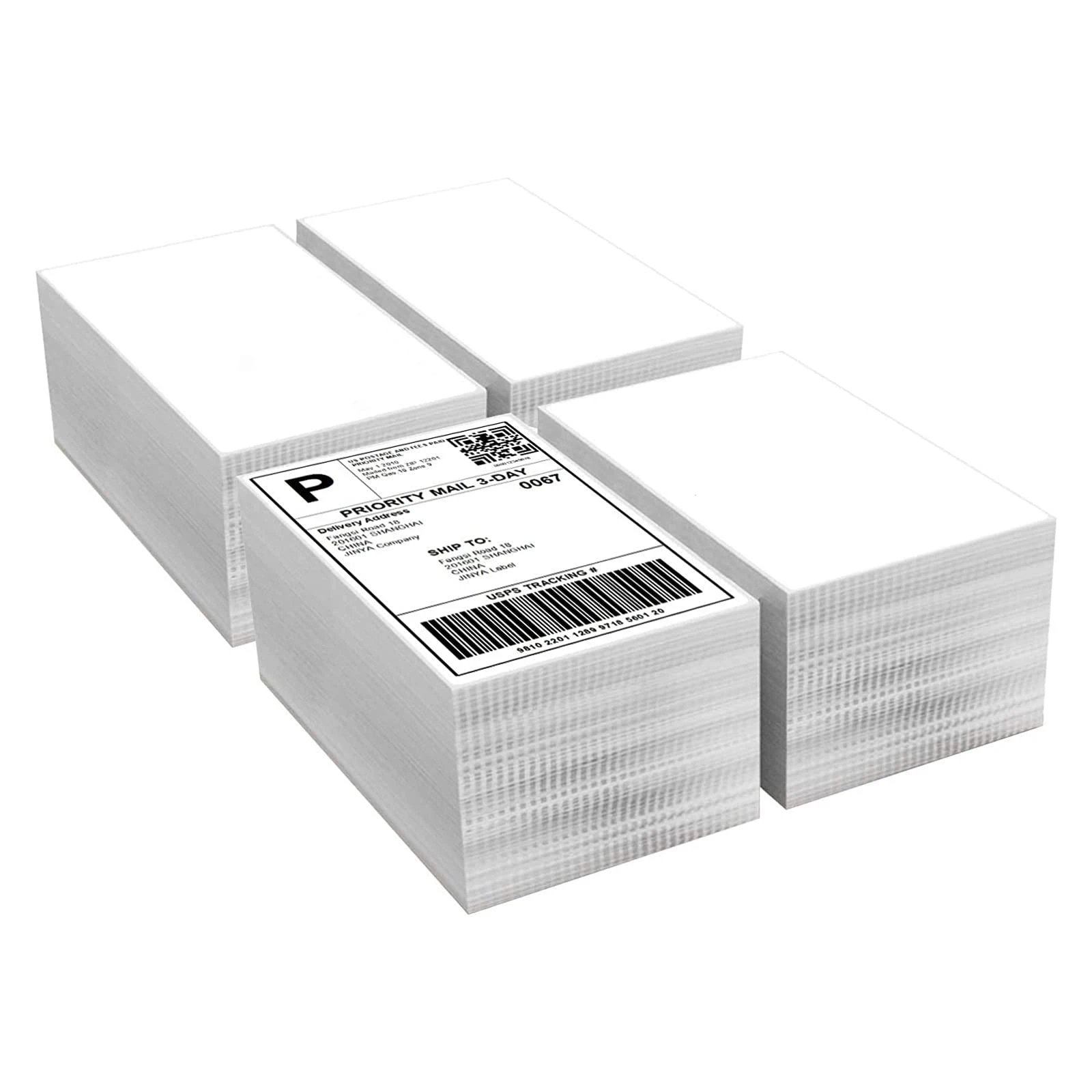 Direct 4x6 Courier Labels A6 Thermal Paper Delivery Sticker Barcode 10x15 Adhesive Thermal Label for Grocery Supermarket Use