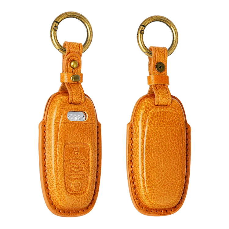 Customizable Colors and Gift Boxes Leather Key Case With Hooks Leather Key Cover for car car key holder