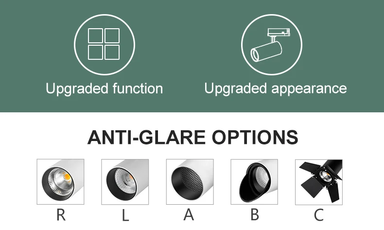 CRI90 anti glare flicker free smart dimmable 32W LED COB track light fixture