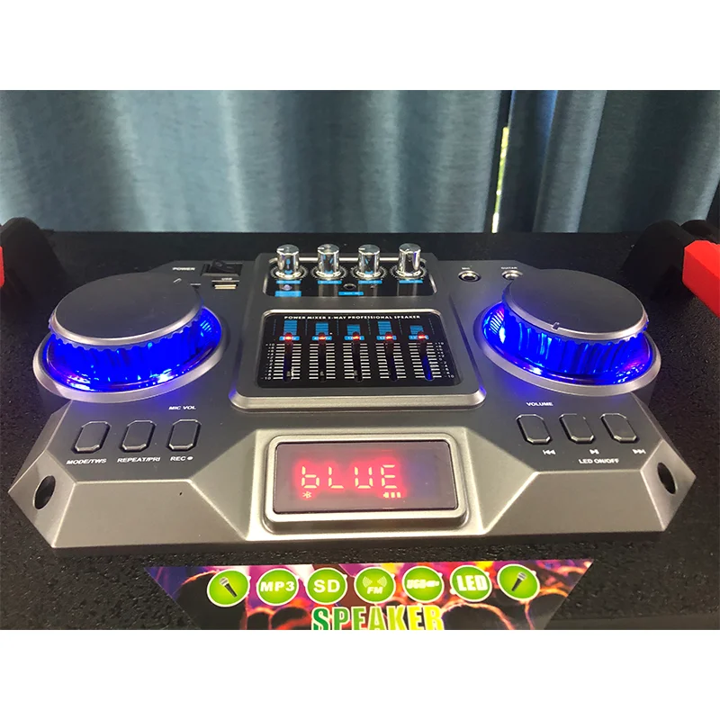 MT-1598 последние DJ динамик двойной 15 дюймов динамик большой 120W наушники-вкладыши TWS с НЧ-динамик с двойной беспроводной микрофон