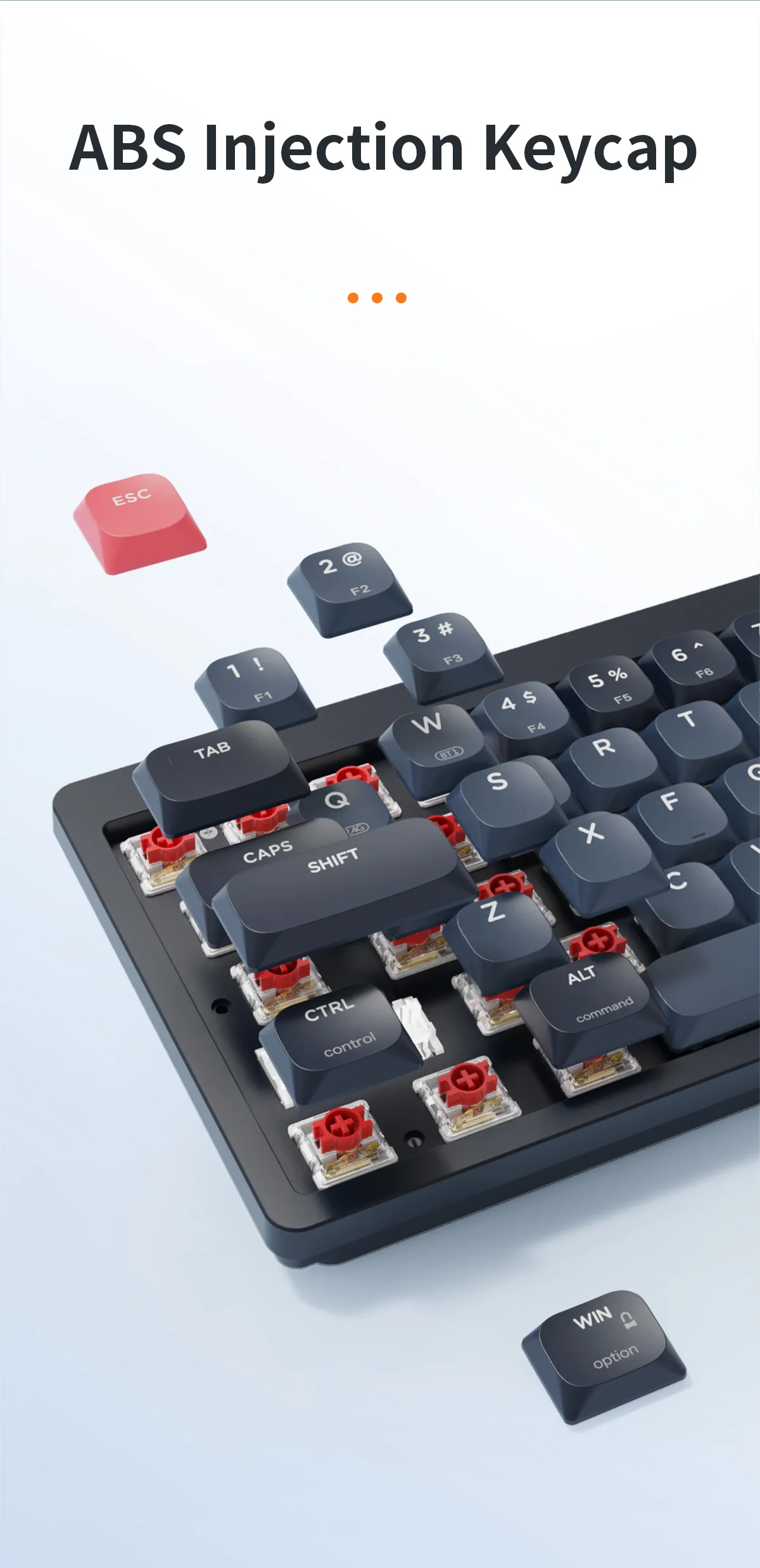Ajazz AKL680 68 Keys Low Profile Mechanical Gaming Keyboard - Wireless ...