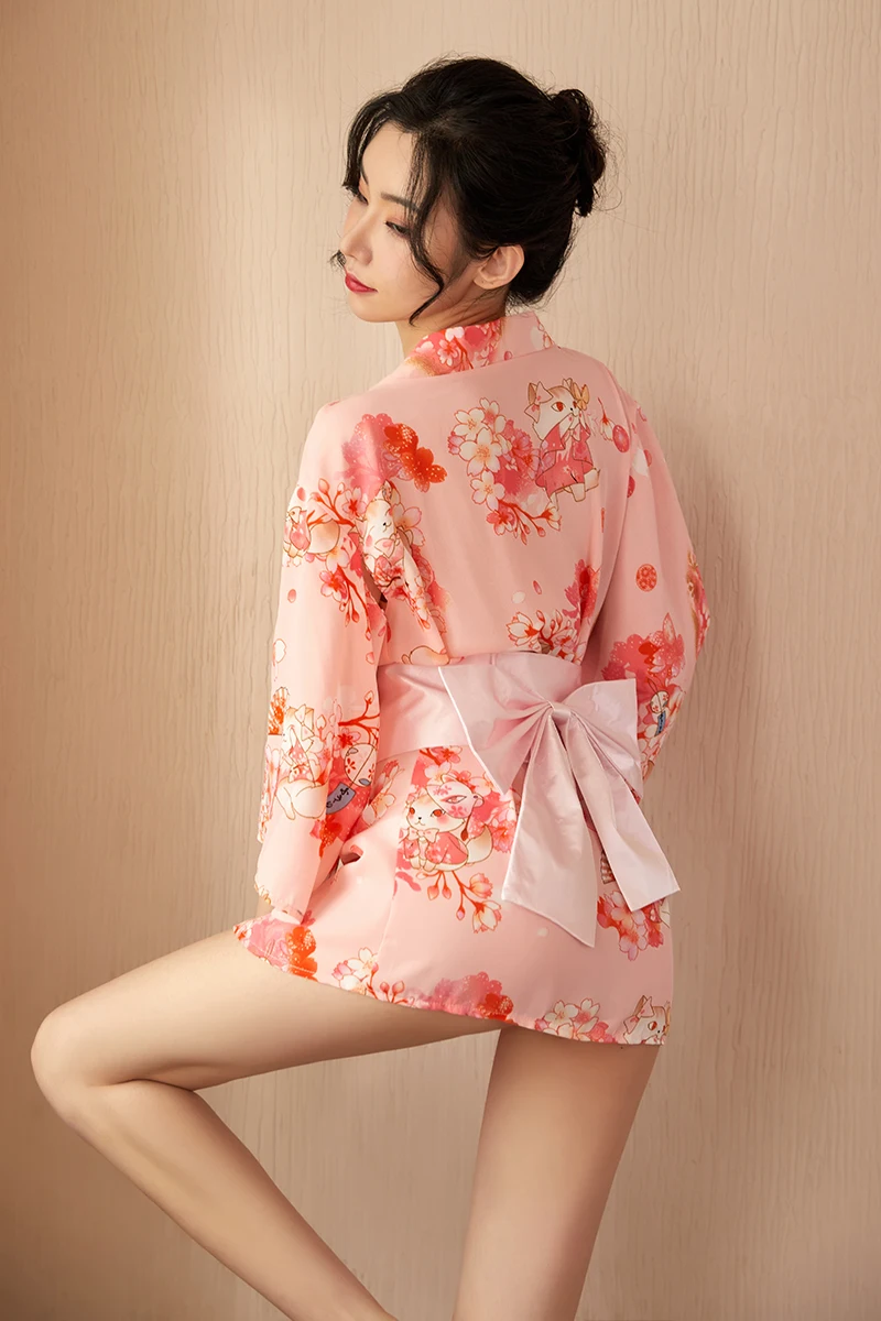 Flower Printed Chiffon Thin Women Hot Sexy Nightgown Bath Robe Japanese Kimono Buy Japanese