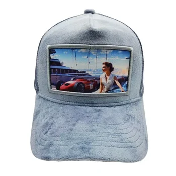 Top Quality Mesh Sports Caps Candy Liu Velvet Trucker Hats Cap Revenite Velvet Cap Customized Picture Print