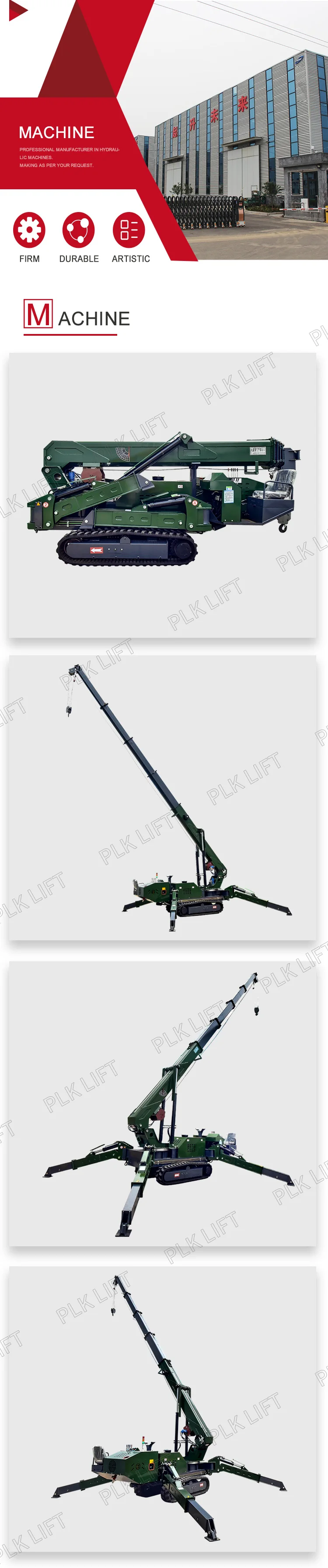 5m 10m 18m Diesel Powered Telescopic Industrial Crawler Cranes with Remote Control