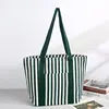 green striped tote bag