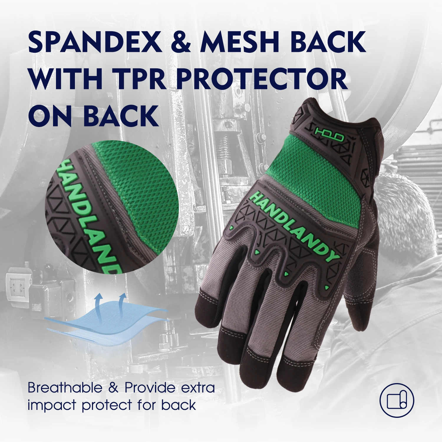 Handlandy изготовления на заказ, высокое качество, предназначенная для улицы анти-ударная защита от истирания современные промышленные рабочие перчатки