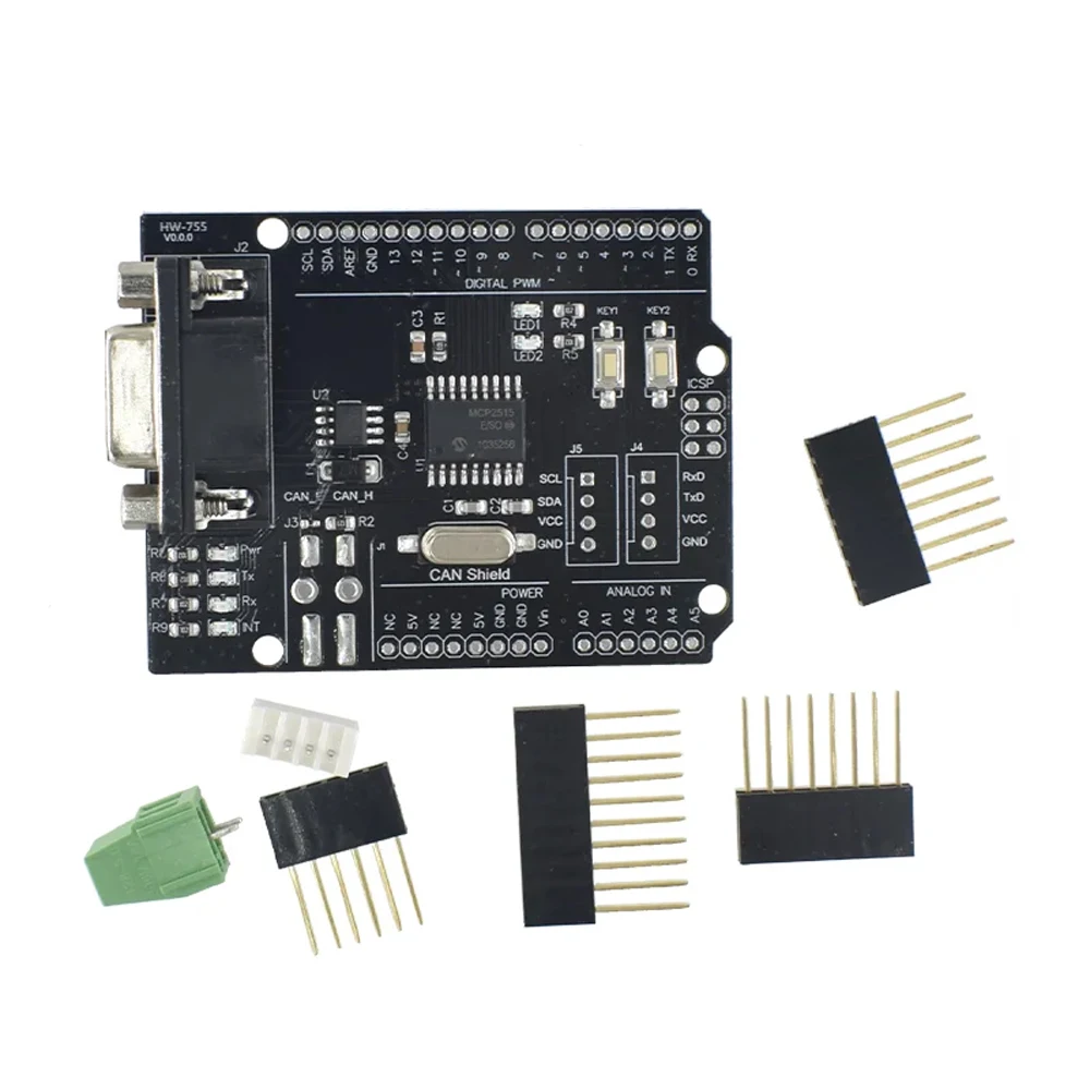 Can Bus Led Indicator Module MCP2515 CAN Bus Shield Board Module SUB-D Connector Standard UART IIC ...