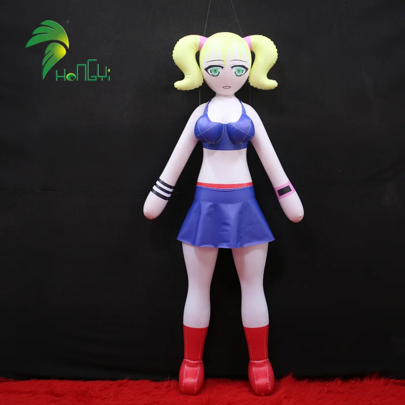 Hongyi Customize PVC Blonde Ponytail Inflatable Lady Toy Bikini/Swimming Wear Inflatable Girl with SPH