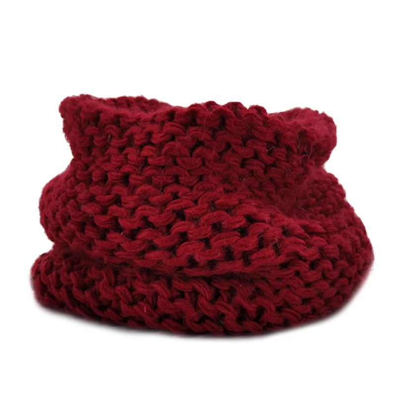 Ручная вязка Исландская пряжа обогреватель шеи двойной толщины шерстяной зимний шарф