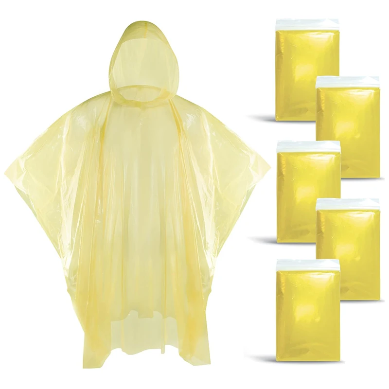 One Time Outdoors Use Emergency Plastic Poncho Rain Coat Waterproof Portable Raincoat