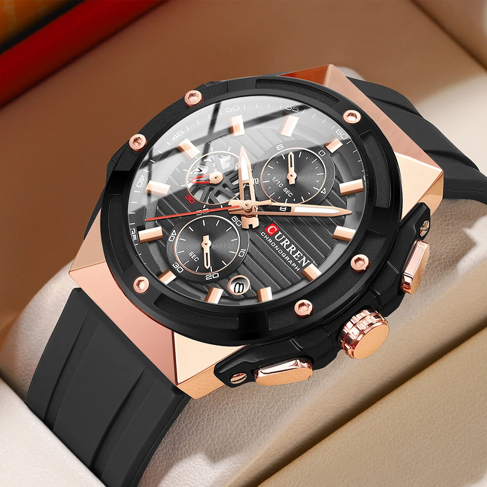 Curren 8462 Quartz Men's Wristwatch with Luminous Dial, Alloy Case