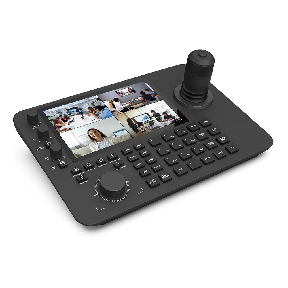 Special Design Touch Screen Android System IP 4Axis PTZ Joysticks Controllers for Video Conference NDI 4K PTZ Cameras PoE