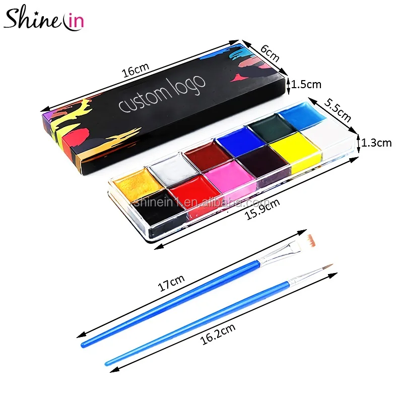 Оптовая продажа, моющийся праздничный макияж, принадлежности для покраски тела, Набор радужных красок для лица для детей