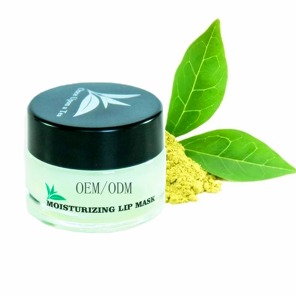 oem/odm green tea moisturizing sleeping lip mask balm for
