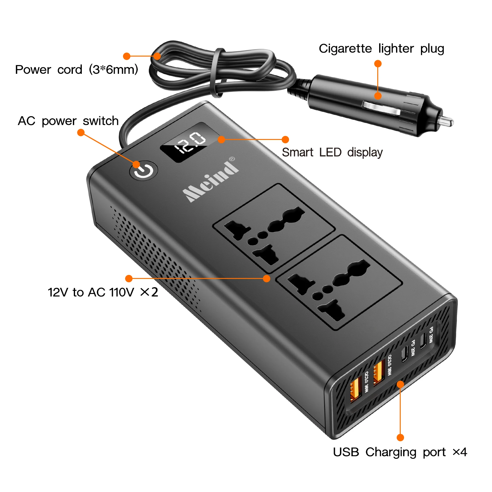 cigarette lighter inverter for laptop Small Size 200W 400W 12V220V QC3.0USB Faster Charging Ports Car Power Inverter With Cigarette Lighter Socket for Laptop Computer cigarette lighter inverter for laptop Small Size 200W 400W 12V220V QC3.0USB Faster Charging Ports Car Power Inverter With Cigarette Lighter Socket for Laptop Computer