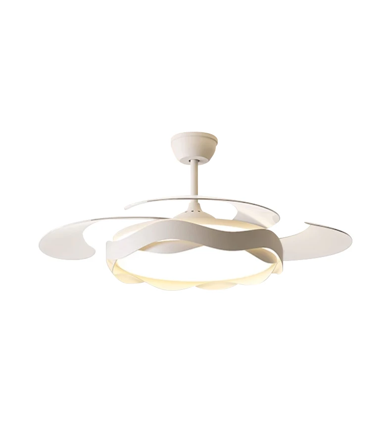 Groothandel Stille omkeerbare dimbare BLDC-motor afstandsbediening oprolbare plafondventilator met verlichting voor eetkamer