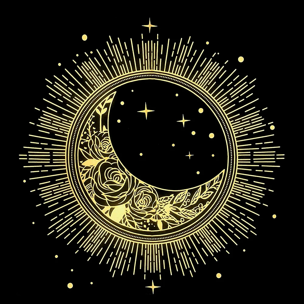 New Custom Alchemy Rune Pagan Table Cloth Alchemical Sigil Triple Moon Goddess Zodiac Astrology Horoscope Tarot Card Tablecloth