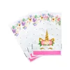 Sac cadeau de remerciement Licorne fleurie - PE - Lot de 10