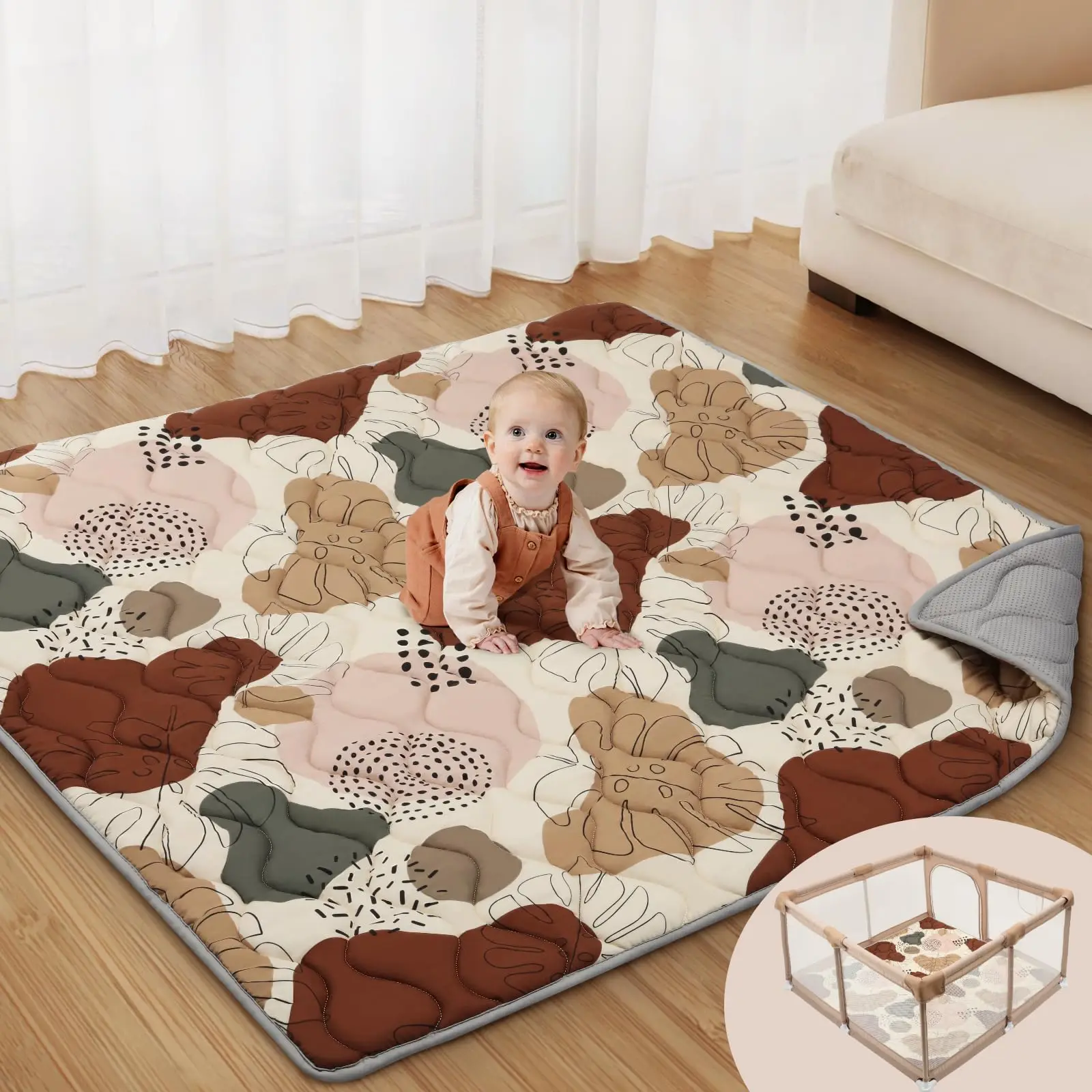 Baby Play Mat, Extra Thicker & Large Baby Mat for Floor, Soft Cushioning Foam Play Mats for Babies and Toddlers manufacture