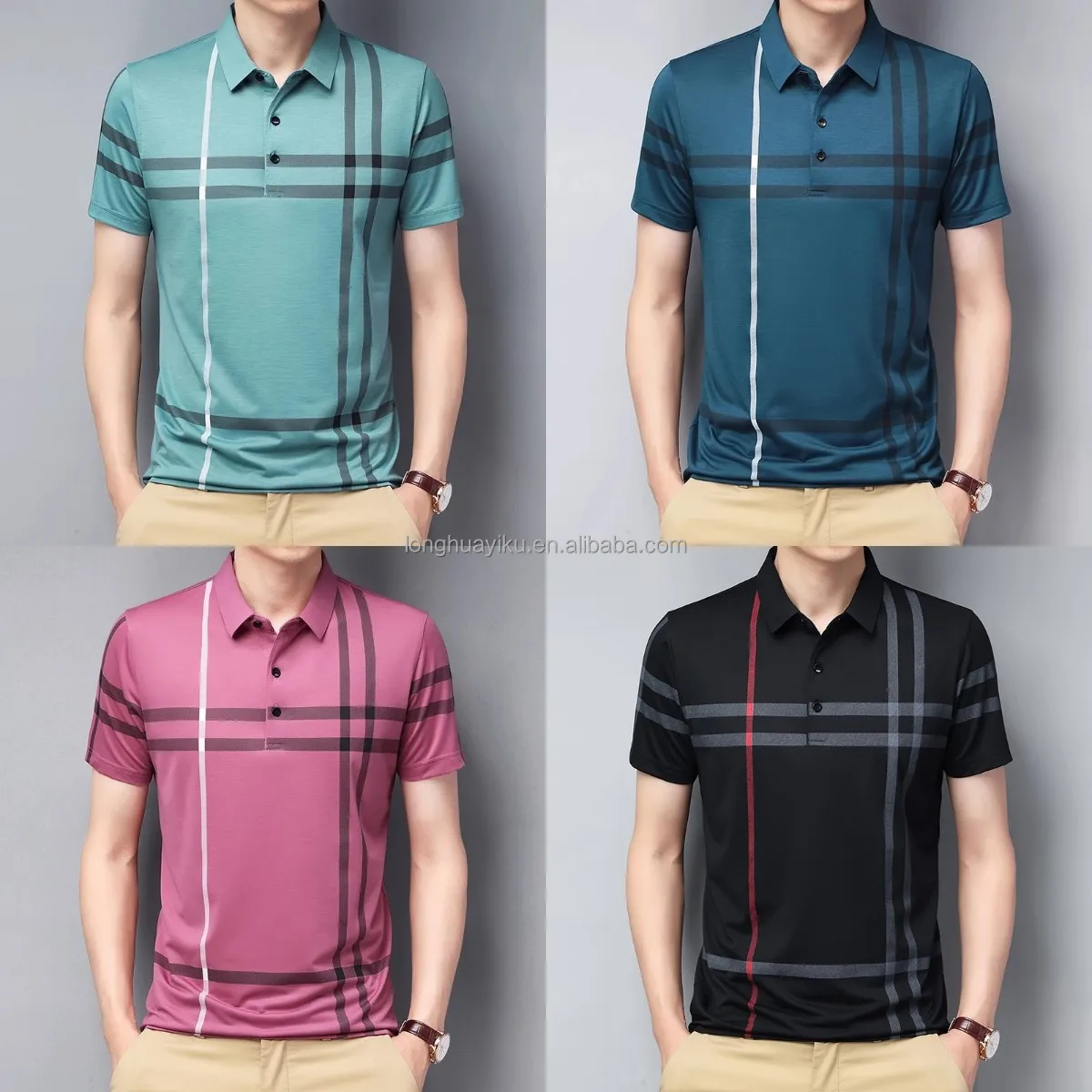 Factory 2024 New Pure Cotton Polo Shirt Mens Short Sleeved Basic T