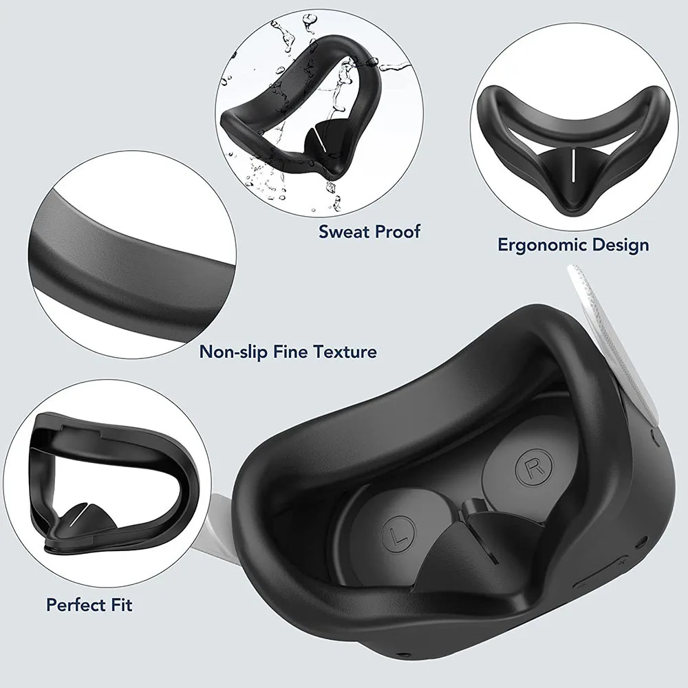 VR Accessories Case For Oculus Quest2 Silicone Kit Cover Video Gaming Mask Breathable Face Protection Drop Proof Vrk36 Laudtec supplier