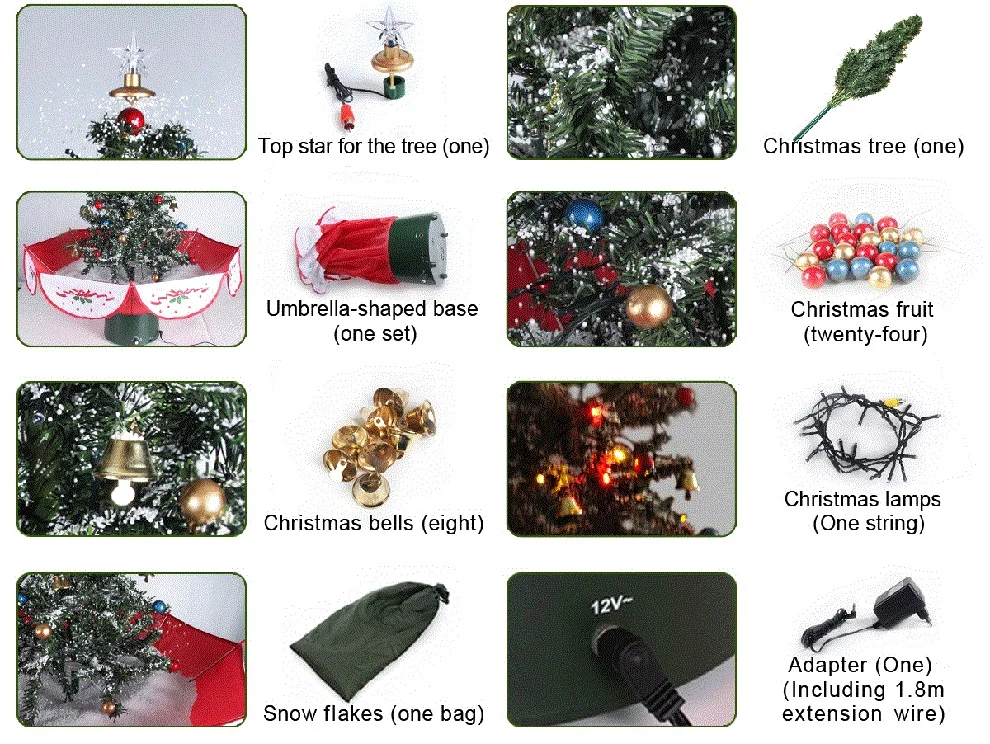 China Customized 2'2/3'' Tabletop Snowing Christmas Tree With Umbrella Base Manufacturers