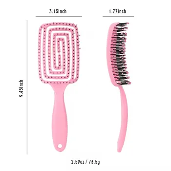 Professional Curved Vent Detangling Styling Hair Brush Paddle Detangling Brush Curved Vented Brush Faster Blow Drying