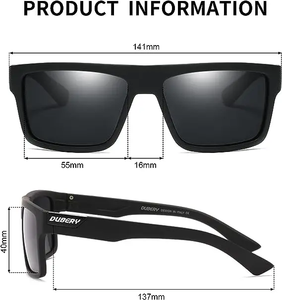 DUBERY OFFICIAL Bulk square  Trendy Sunglasses Unisex Okey Polarized Outdoor Sunglasses  Vendor High Quality Sunglasses Men 2026