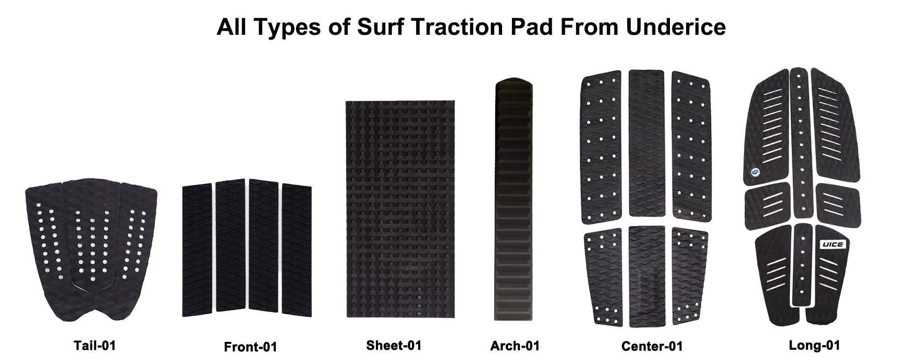 Underice High Quality Eva Deck Pad Tail Mat Surfboard Stomp Surf Grip