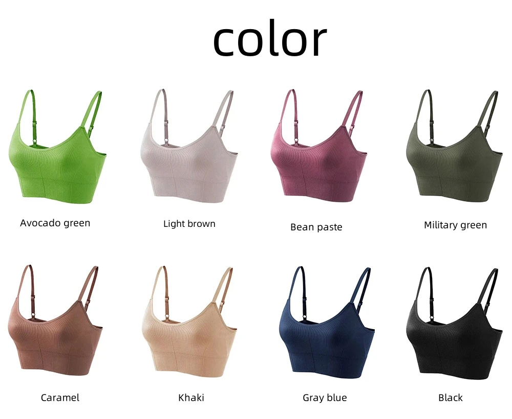 product manufactory wholesale threaded beautiful back wrap fitness women shoulder seamless adjustable straps wire free yoga sport bra-56