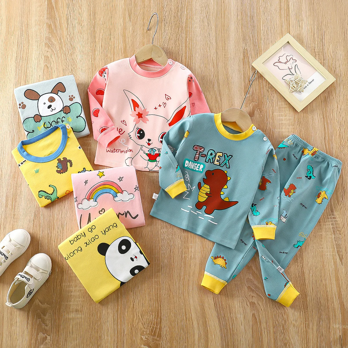 Kids Clothing Children Long Sleeve Set Cotton Baby Pajamas Baby Cloth Sleepwear Cotton Pajamas