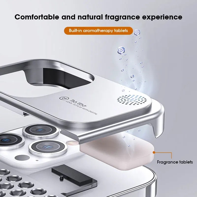 Aromatherapy Aluminum Alloy Metal Mobile Phone Case For Iphone 12 13 14