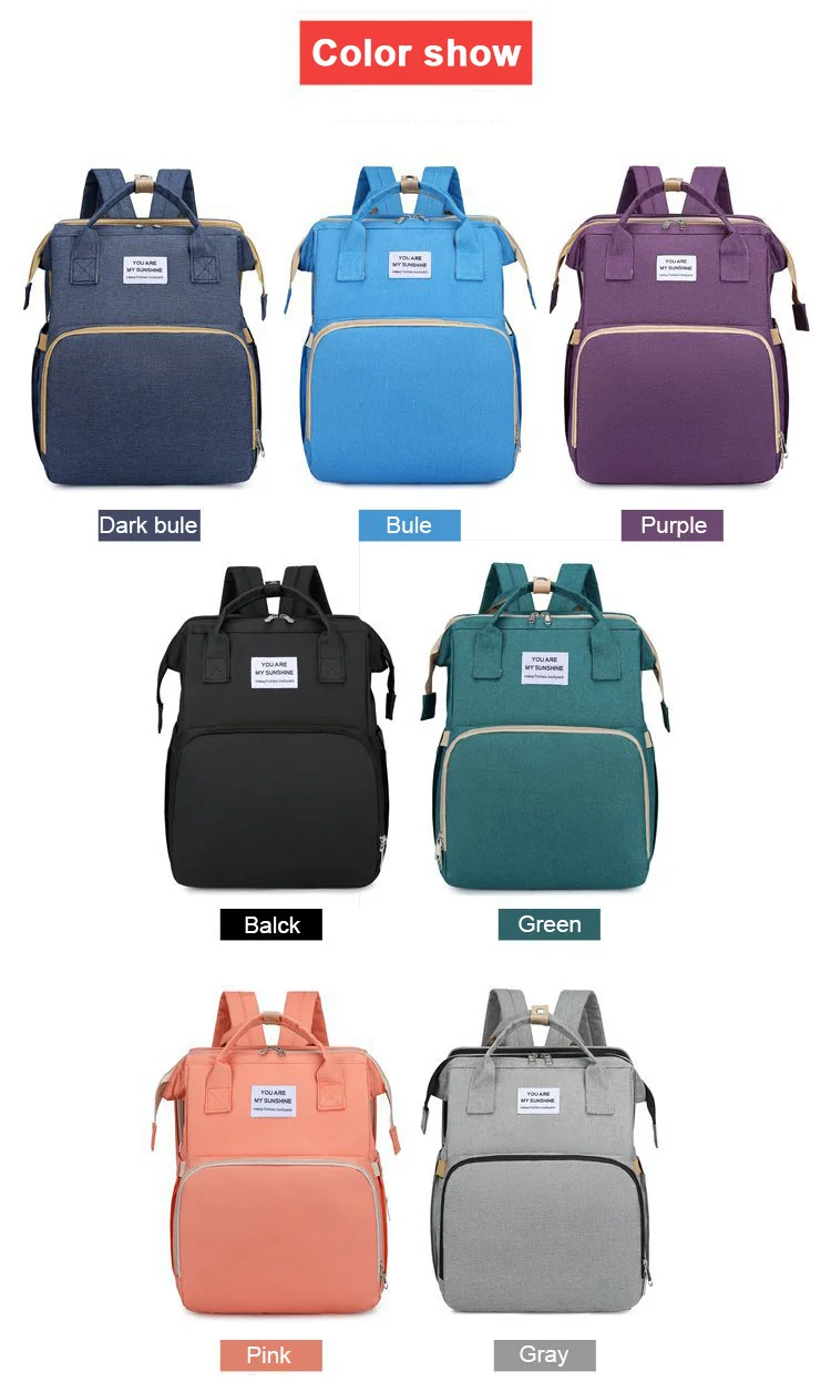 Oem Factory Custom Diaper Bag Nappy Baby Bed Mummy Cow Baby Diapers