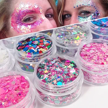 High Quality Resistant Solvent Holographic Mixed Size Glitter Face And Body Cosmetic Grade Reflective glitter