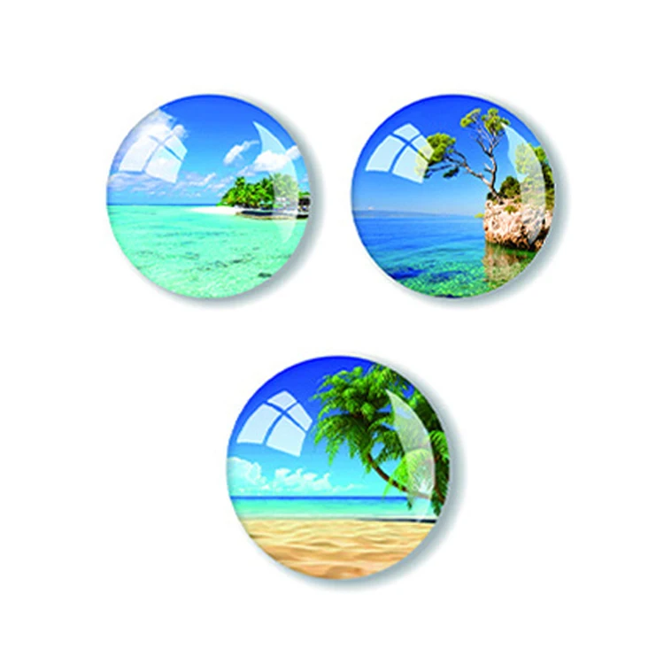 product wholesale promotional gifts custom decorative glass crystal refrigerator magnets 30mm round fridge magnet-41