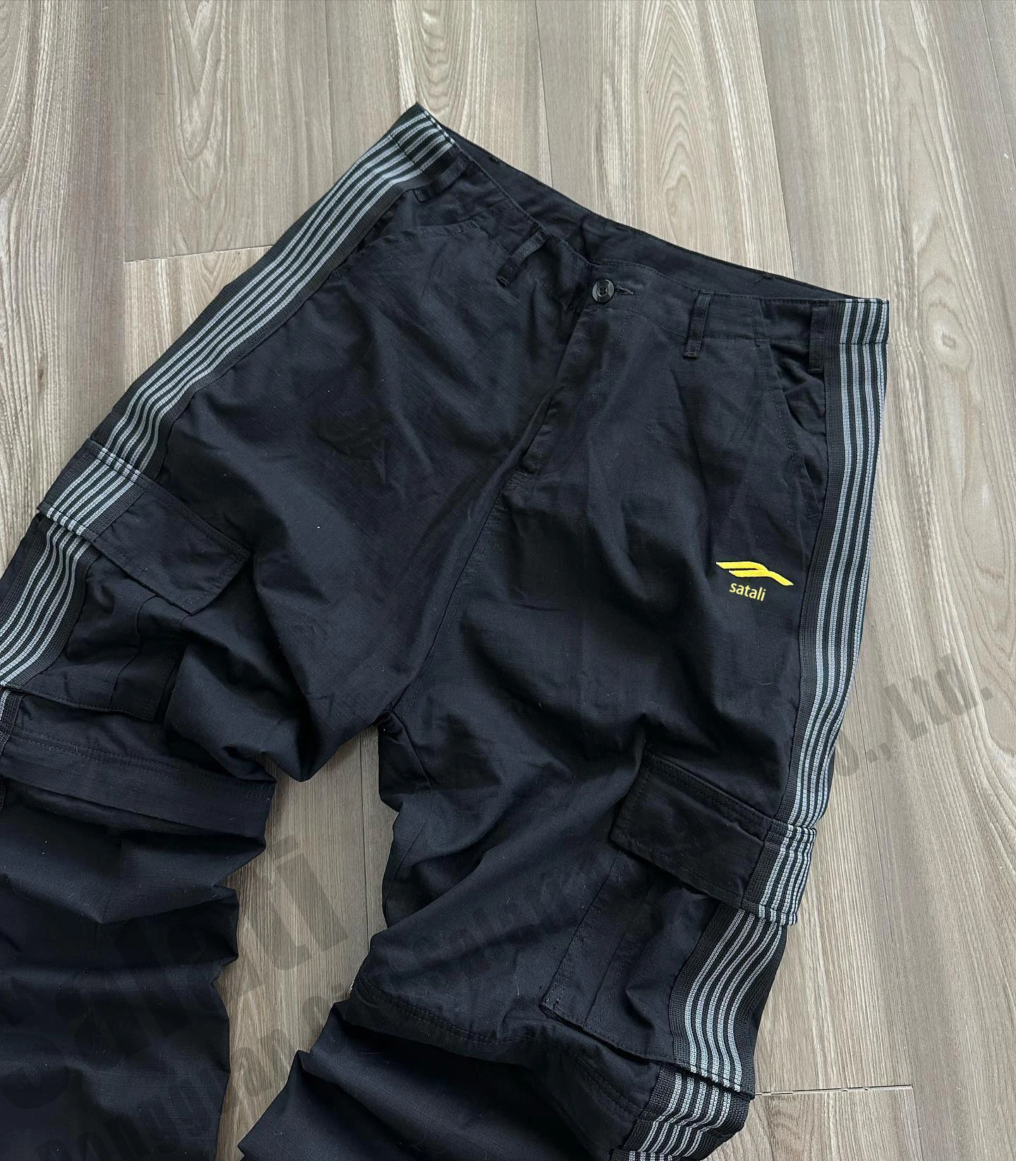 Custom Casual Track Jogger Men Pant Button Trousers Cotton Tearaway Baggy Loose Straight Leg Streetwear Flare Sweatpants Unisex gallery 5
