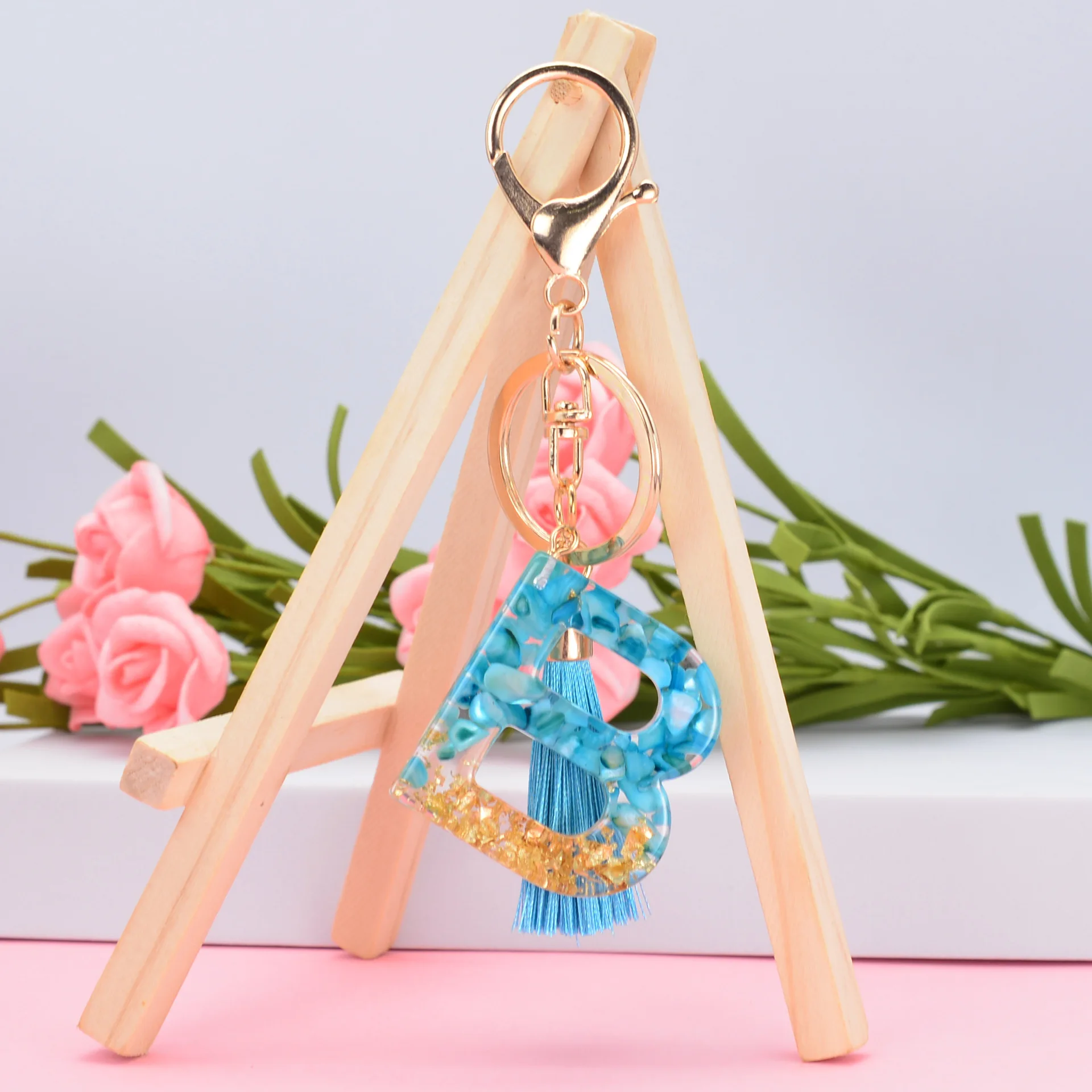 OKAICEN Alphabet Letter Keychain - Initial S With Butterfly Pendant & Tassel - Cute Bag Charm For Women Girls