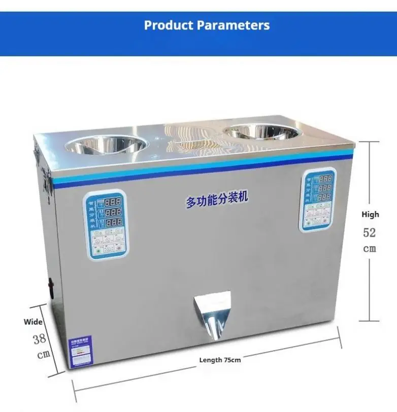 Electric Double-Headed Automatic Filling and Weighing Machine for Screws Granule Powder Flour Tea Leaves Fruit Kernels Dispenser