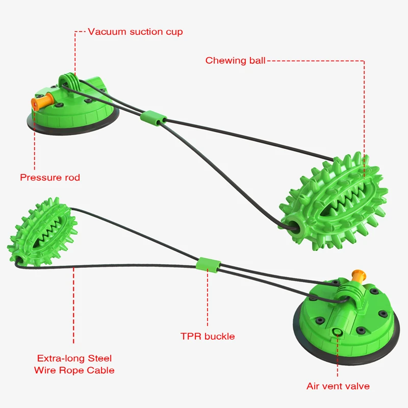 New Explosive Vacuum Suction Cup Pull String Ball Dog Molar Toy Food Leakage Dog Chew Balls Food Dispensing Ball Chew Toy